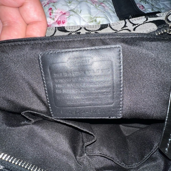 Coach Black and Gray Signature Tote Bag - Picture 5 of 15